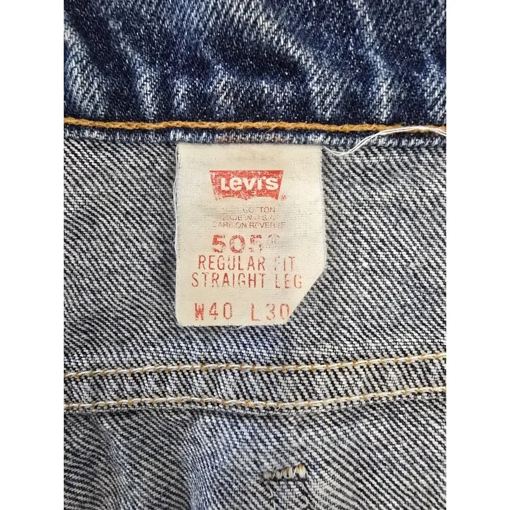 Vintage 1995 Levi's 505 Orange Tab Jeans Made In USA Men's 40x30 Straight Leg